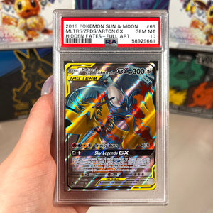 PSA 10 Moltres & Zapdos & Articuno GX #66 Pokemon Hidden Fates