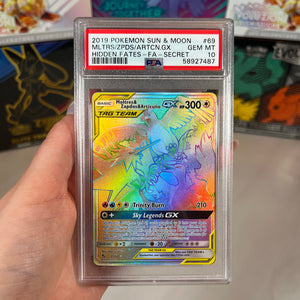 PSA 10 Moltres & Zapdos & Articuno GX #69 Pokemon Hidden Fates